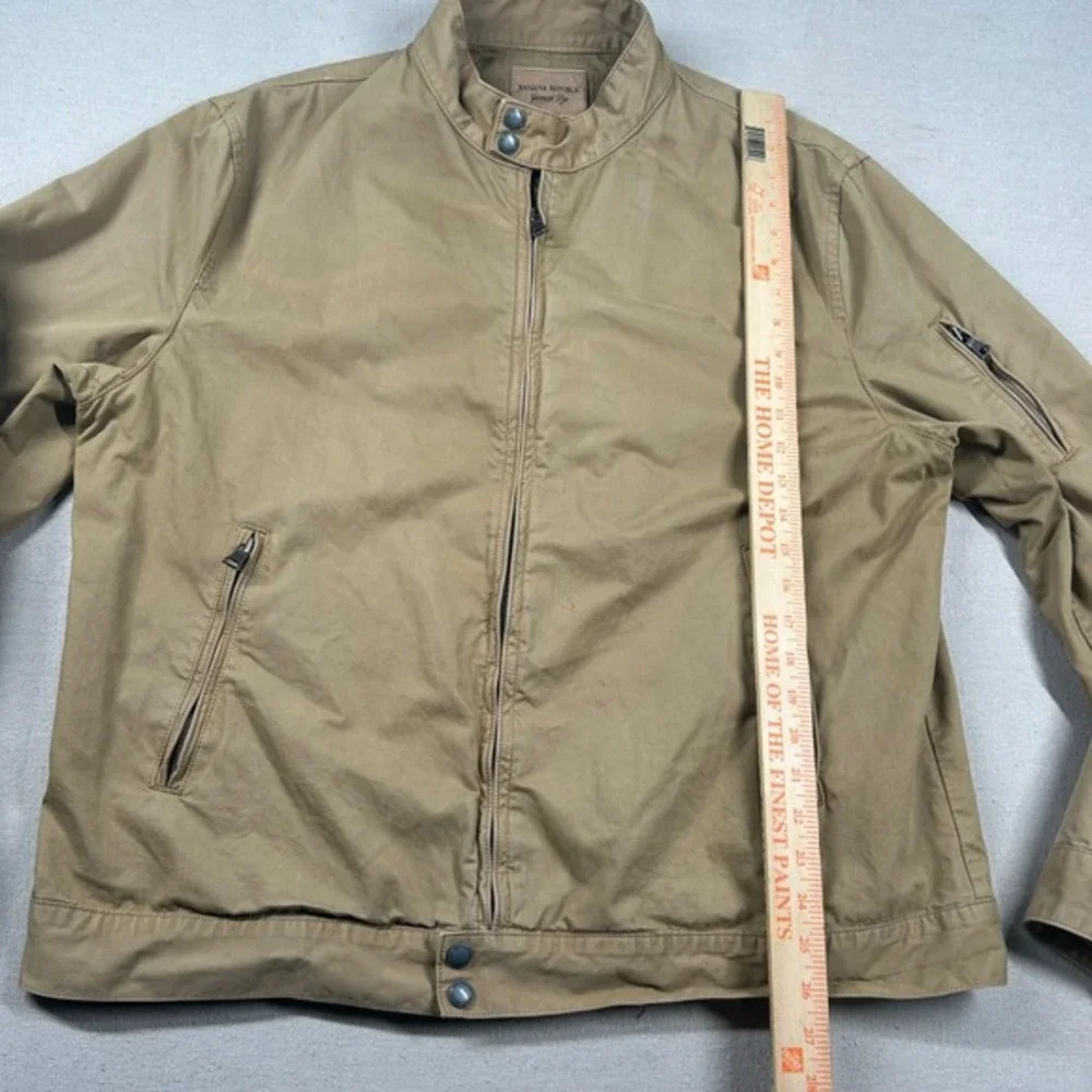 Banana Republic Jacket Mens XL Harrington Moto Mandarin Collar Canvas‎ Zip Dad